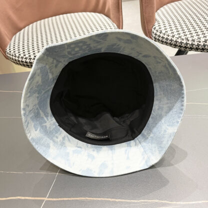Balenciaga Spring Denim Embroidered Lace Bucket Hat - Image 11