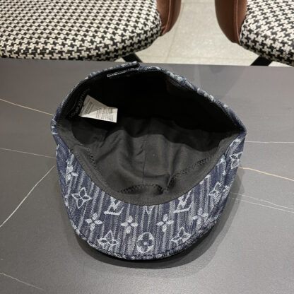 Louis Vuitton fashionable versatile denim jacquard beret breathable sun hat - Image 12