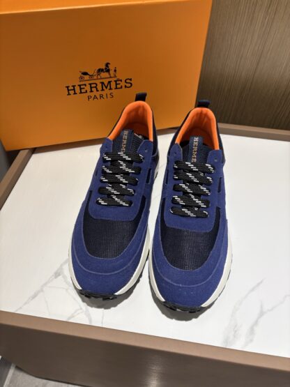 Hermès men's blue and black breathable sports shoes - Image 3