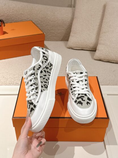 Hermes couple gray and black fashion retro casual skateboard shoes - Image 3