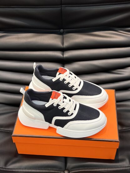 Hermes Men's Gray Orange Soft Comfortable Casual Sports Shoes - Image 3