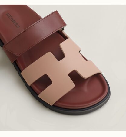 Hermès red brown couple woven sandals - Image 3