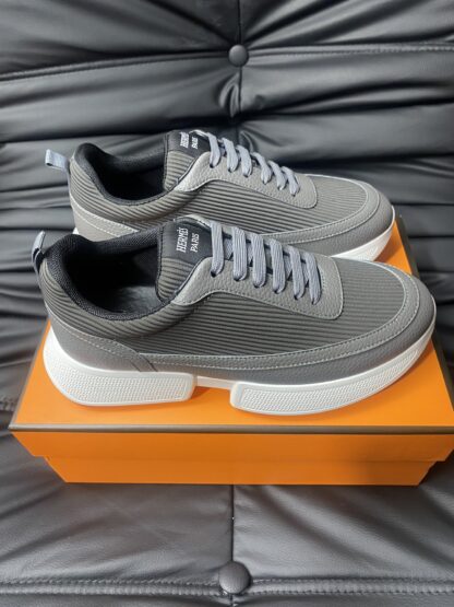 Hermes Men's Comfortable Soft Grey Casual Sneakers - Image 3