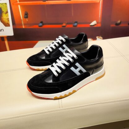 Hermès France Paris catwalk model black and gray classic casual shoes - Image 3