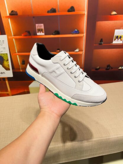 Hermes white grey French Paris catwalk simple casual shoes - Image 3