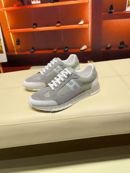 Hermes green grey French Paris catwalk simple casual shoes - Image 3
