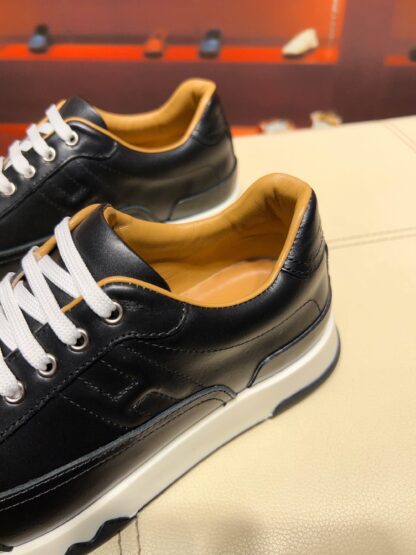 Hermes black and white French Paris catwalk simple casual shoes - Image 3