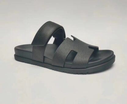 Hermès Couple Braided Black Slippers - Image 3