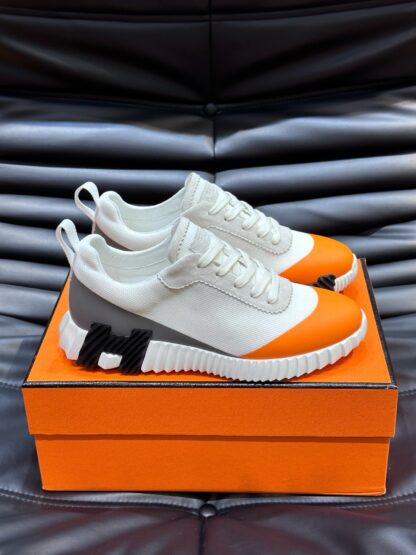 Hermes men's white and gray lightweight breathable casual sports shoes - Image 3