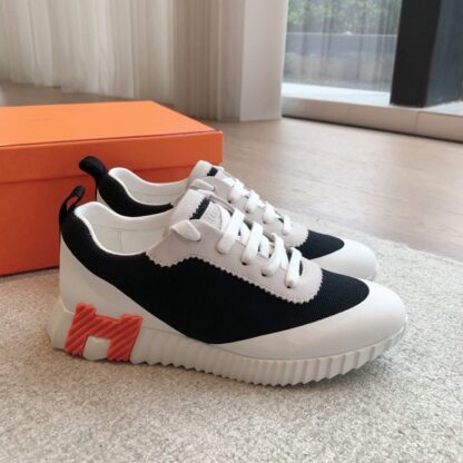 Hermes men's white and black fashion casual sports shoes - Image 3