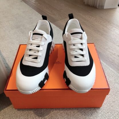 Hermes Men's Black and Gray Fashion Casual Sports Shoes - Image 3