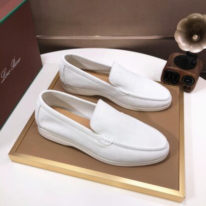 Hermès couple white high-end classic loafers - Image 3