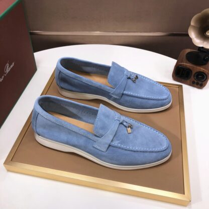 Hermès couple light blue high-end classic loafers - Image 3