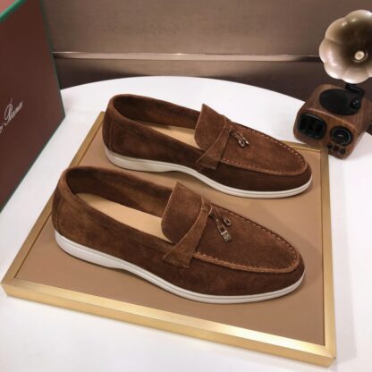 Hermès dark brown couple's high-end classic loafers - Image 3
