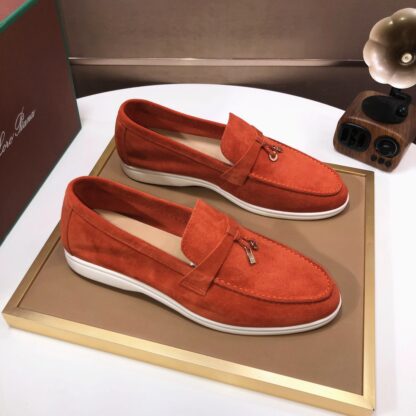 Hermès orange-red couple's high-end classic loafers - Image 3