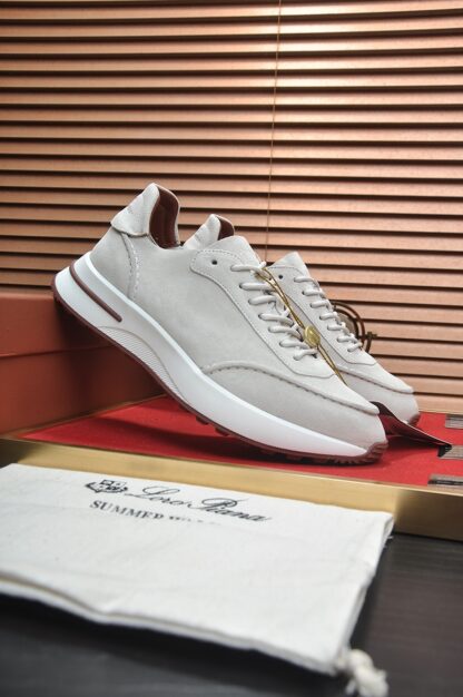 Hermès classic white and grey cashmere sneakers - Image 3