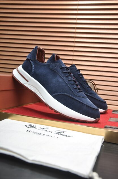 Hermès classic dark blue cashmere sneakers - Image 3