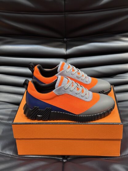 Hermès Men's Gray Orange All-match Casual Sports Shoes - Image 3
