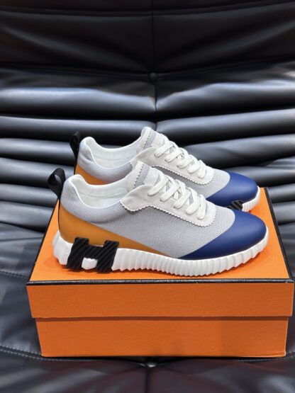 Hermès men's orange gray versatile casual sports shoes - Image 3