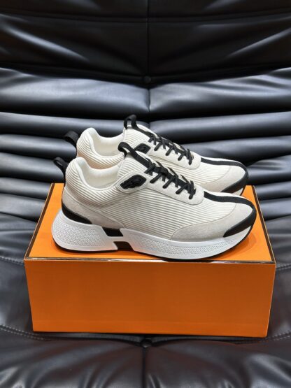 Hermes men's beige black breathable fashion casual sports shoes - Image 3