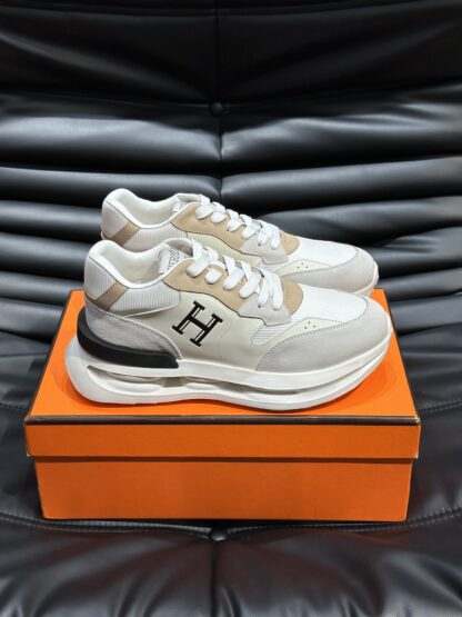 Hermes men's thick-soled gray apricot fashion casual sports shoes - Image 3