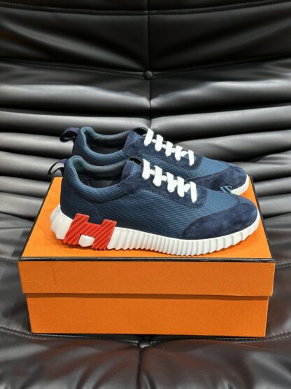 Hermes dark blue breathable versatile casual sports shoes - Image 3