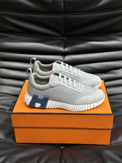 Hermes grey breathable all-match casual sneakers - Image 3
