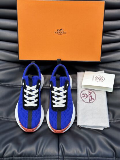 Hermes high-end men's fashion blue and black casual breathable simple sports shoes - Image 3