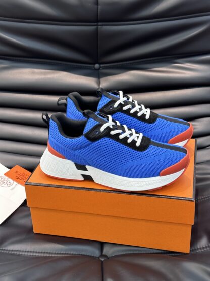 Hermes men's blue and white comfortable breathable simple casual sports shoes - Image 3