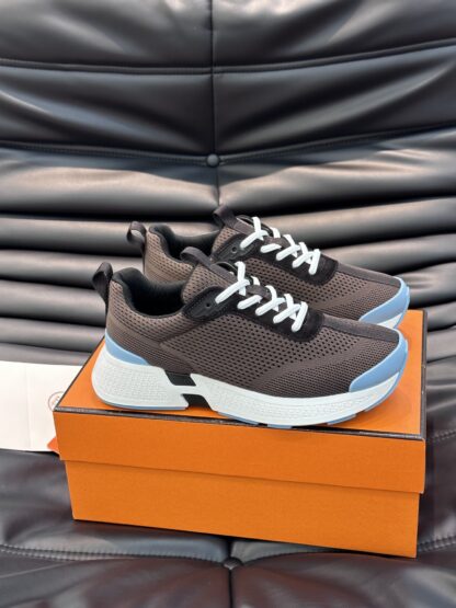 Hermes men's brown comfortable breathable simple casual sports shoes - Image 3