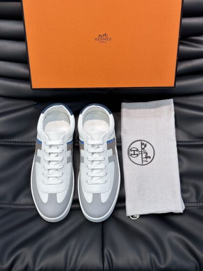 Hermès men's lightweight low-top white and brown casual sports shoes - Image 3