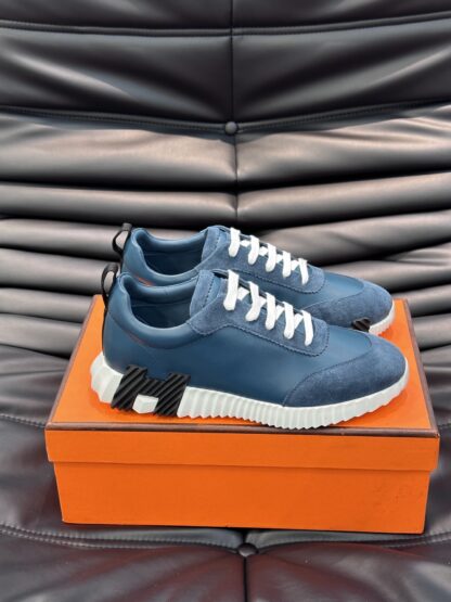 Hermès Men's Soft Lightweight Dark Blue Low-Top Casual Sneakers - Image 3