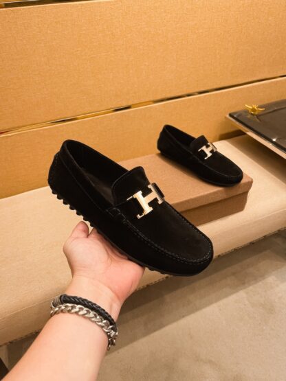 Hermes black comfortable breathable non-slip loafers - Image 3