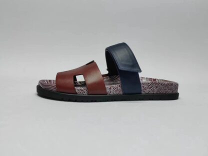 Hermès classic red and brown couple woven slippers - Image 3