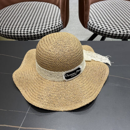 Dior Bow Straw Sun Hat - Image 4