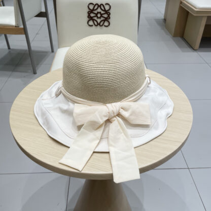 Dior bow visor straw hat - Image 4
