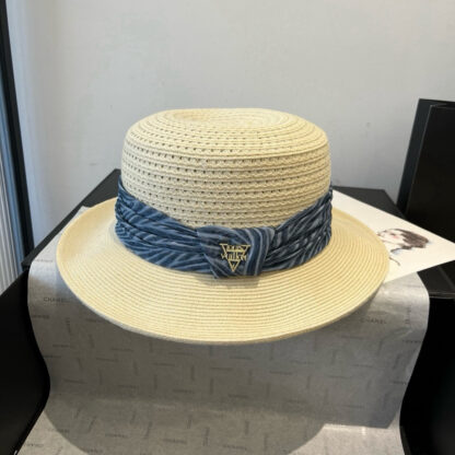 Louis Vuitton Gold and Straw Hat - Image 3