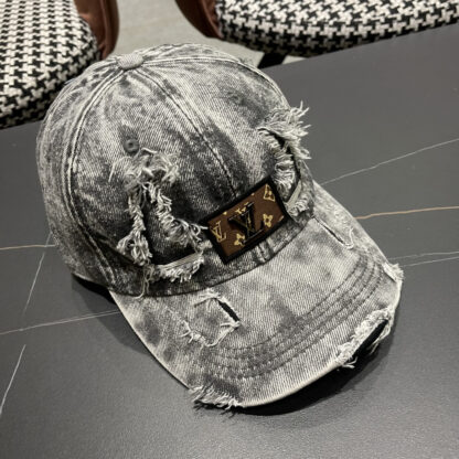 Louis Vuitton denim ripped baseball cap - Image 3