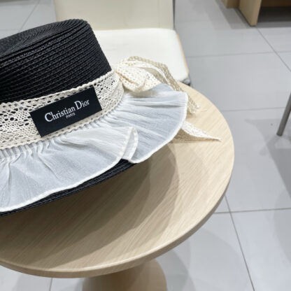 Dior lace straw hat - Image 4