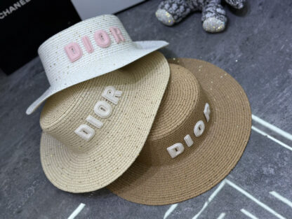 Dior hollow sun protection contrast color sun hat - Image 4