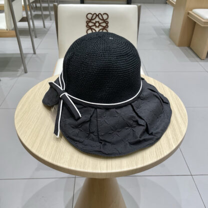 Hermès new summer knitted bow sun hat - Image 3