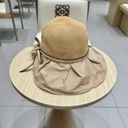 Hermes summer new knitted bow sun hat - Image 3