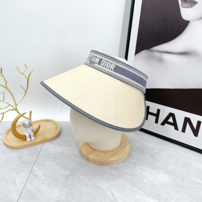 Dior Fashion Holiday Sunhat Open Top Hat - Image 4
