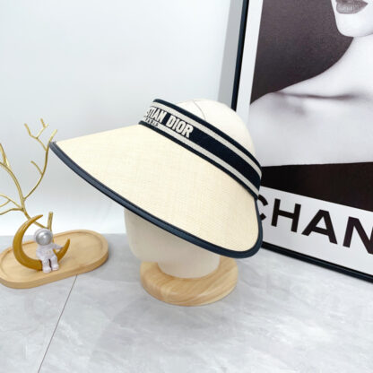 Dior Fashion Holiday Sunhat Open Top Hat - Image 4