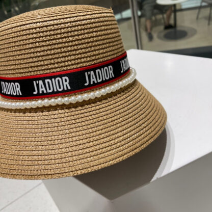 Dior chic pearl-embellished straw hat - Image 4