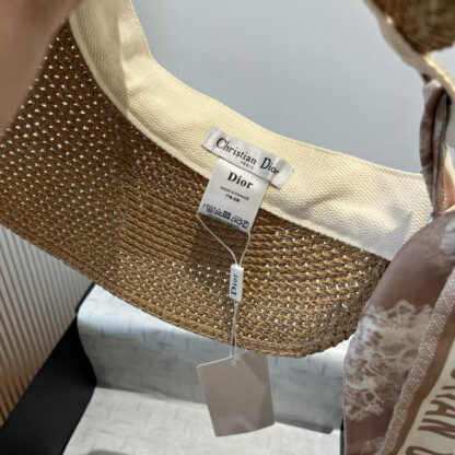 Dior scarf sun hat with large brim - Image 4