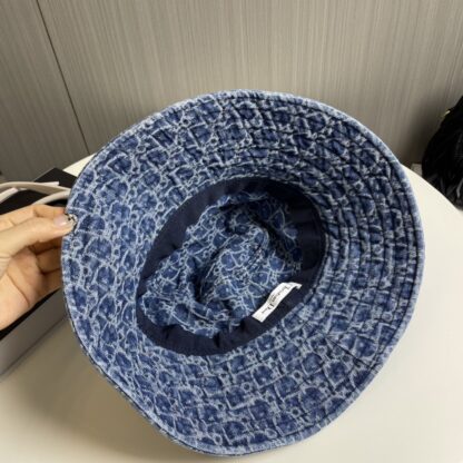 Dior new large brim denim bucket hat - Image 4