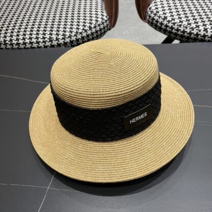 Hermès new flat straw hat - Image 3