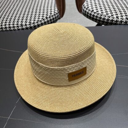 Hermès new flat straw hat - Image 3