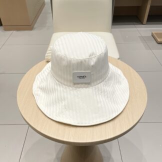 Hermès striped bow casual bucket hat
